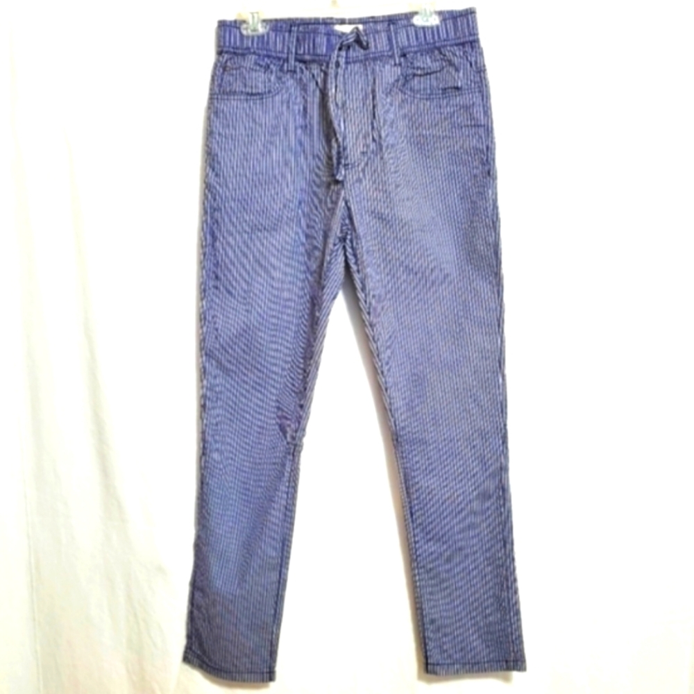 Civil Society Navy Seersucker Stripe Pull On Pants 32 Waist